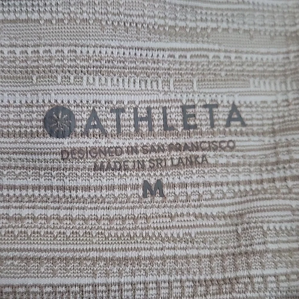 Athleta Textured Tan and Cream Leggings Sz Medium - Picture 3 of 7